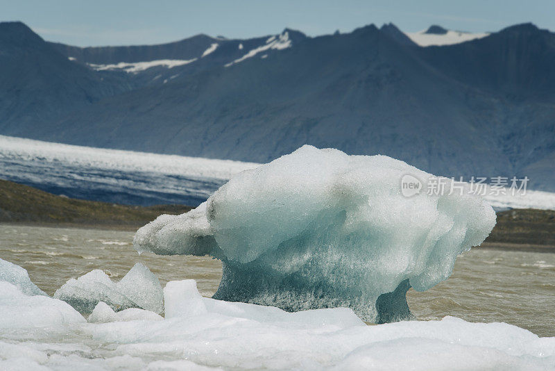 冰川冰，Fjallsjökull, Asturland，冰岛，欧洲